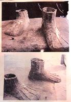Feet and pedestal that was recovered by John Moyer. Photo: The Times Union